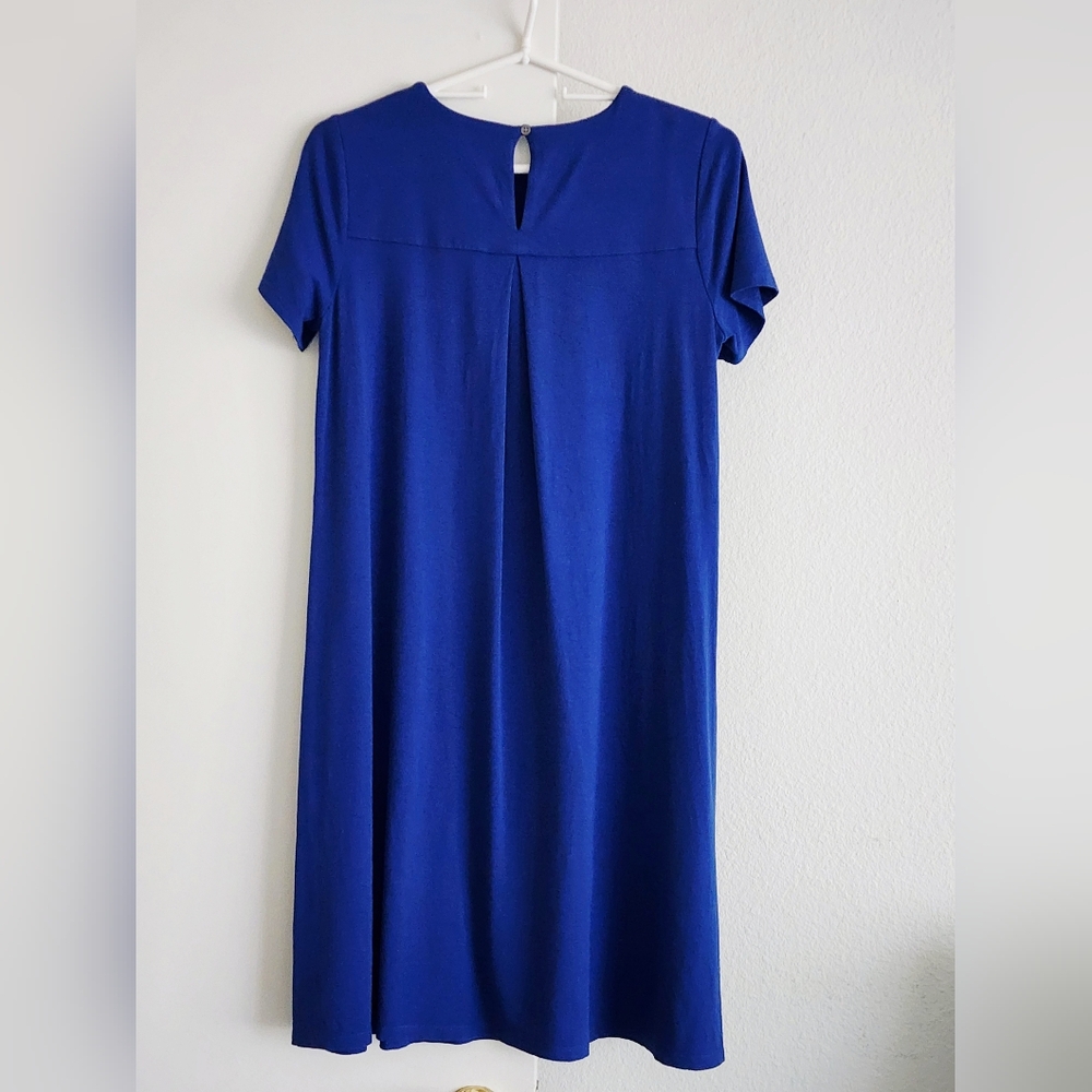 J Jill | Wearever Jersey Knit Dress | Pleated Back A-Line | Royal Blue | XS - Picture 2 of 6